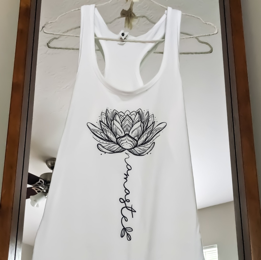 Namaste Lotus Flower Racerback Tank - Picture 3 of 3